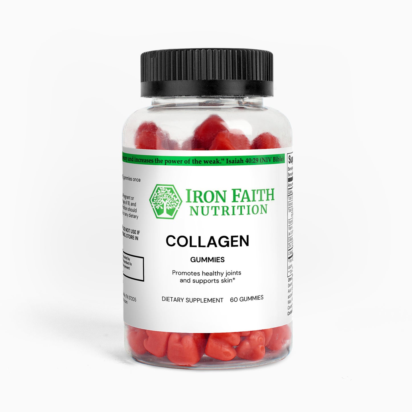 Iron Faith Nutrition Collagen Gummies (Adult) — orange flavor — 60 marine-collagen gummies