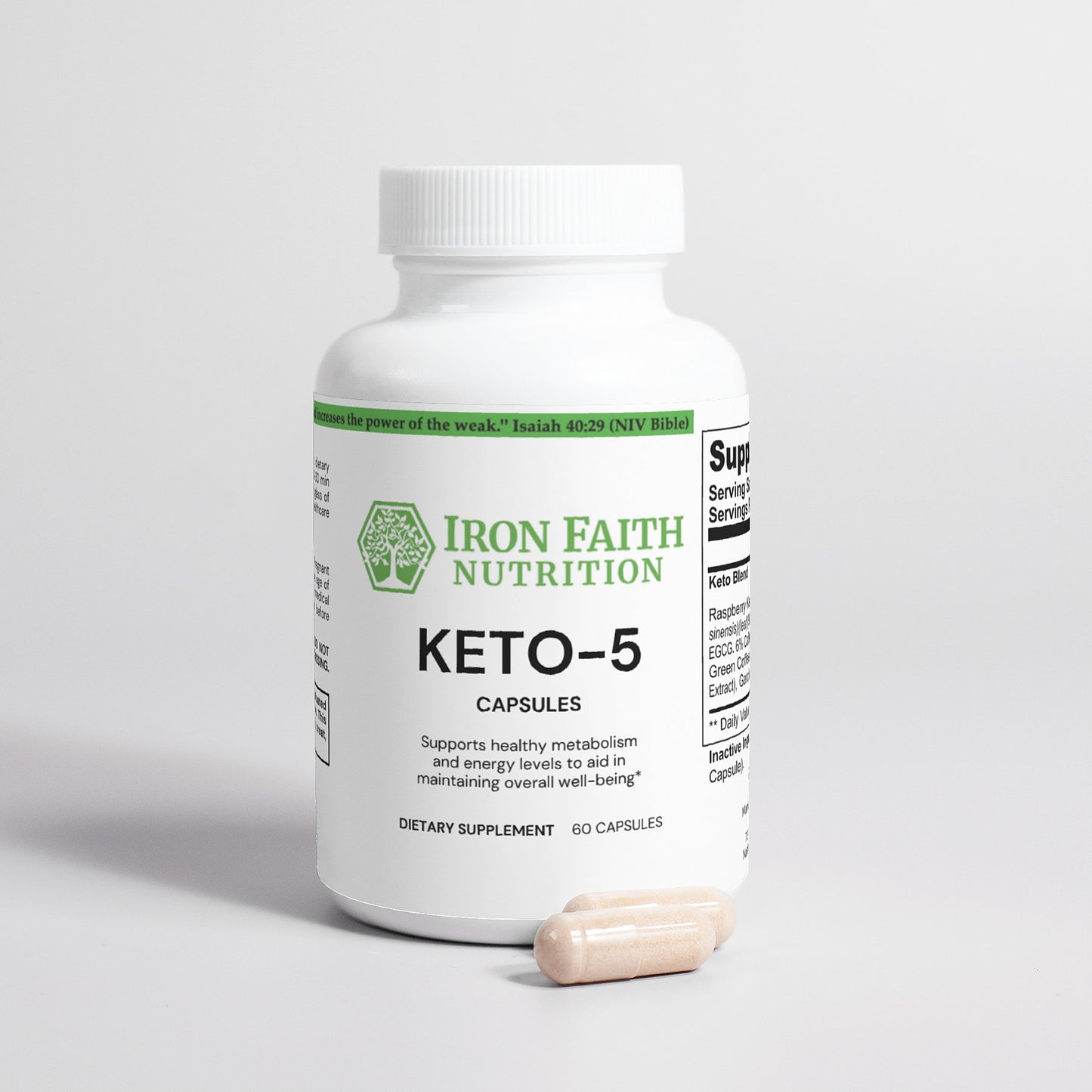 Keto-5 Advanced Fat-Burning — BHB ketones + MCTs for clean energy, fat oxidation & craving control — Iron Faith Nutrition