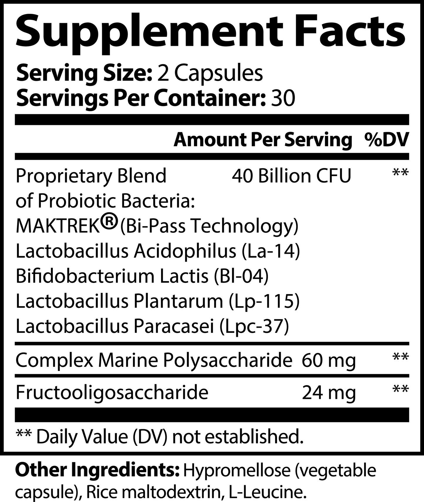 A B Biotropins Plus — 40 Billion CFU probiotic with prebiotics and MAKTREK Bi-Pass — 60 capsules — Iron Faith Nutrition