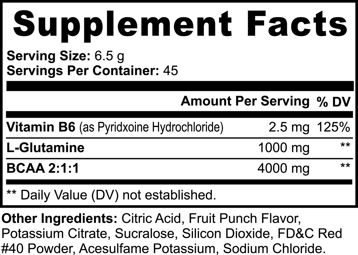 BCAA Shock Powder (Fruit Punch), 1 lb — Intra-Workout Recovery & Hydration