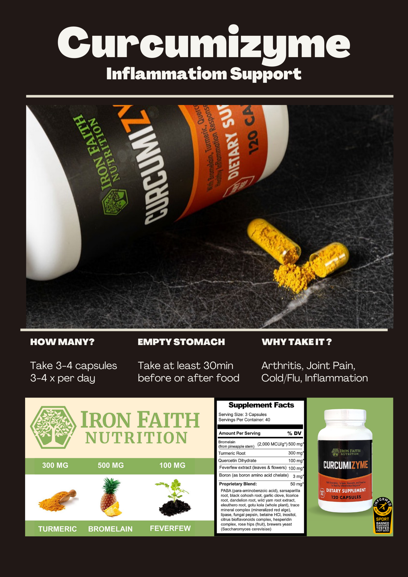 Natural inflammation support supplement for mobility and recovery