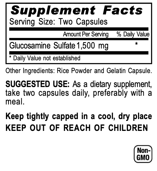 supplemental facts for Glucosamine sulfate capsules/tablets for everyday joint comfort