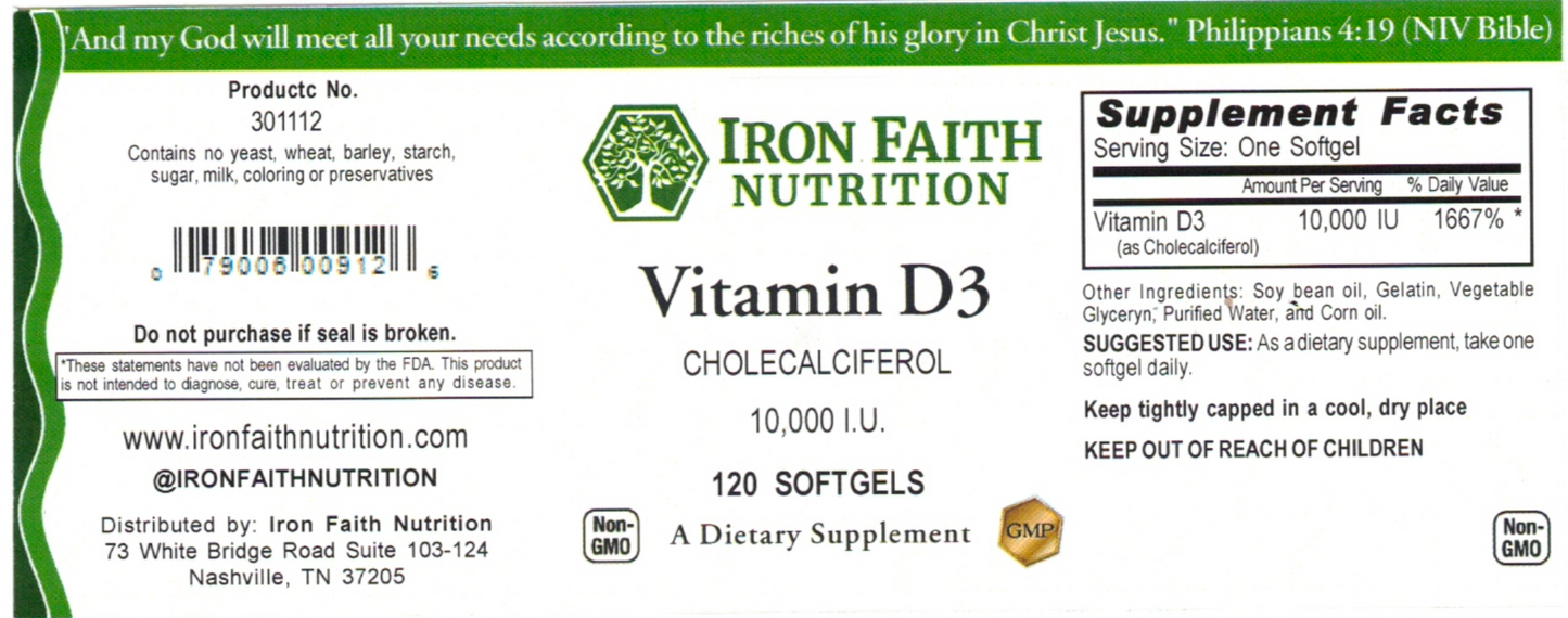 Vitamin D3 10,000 IU – Immune, Bone & Muscle Support