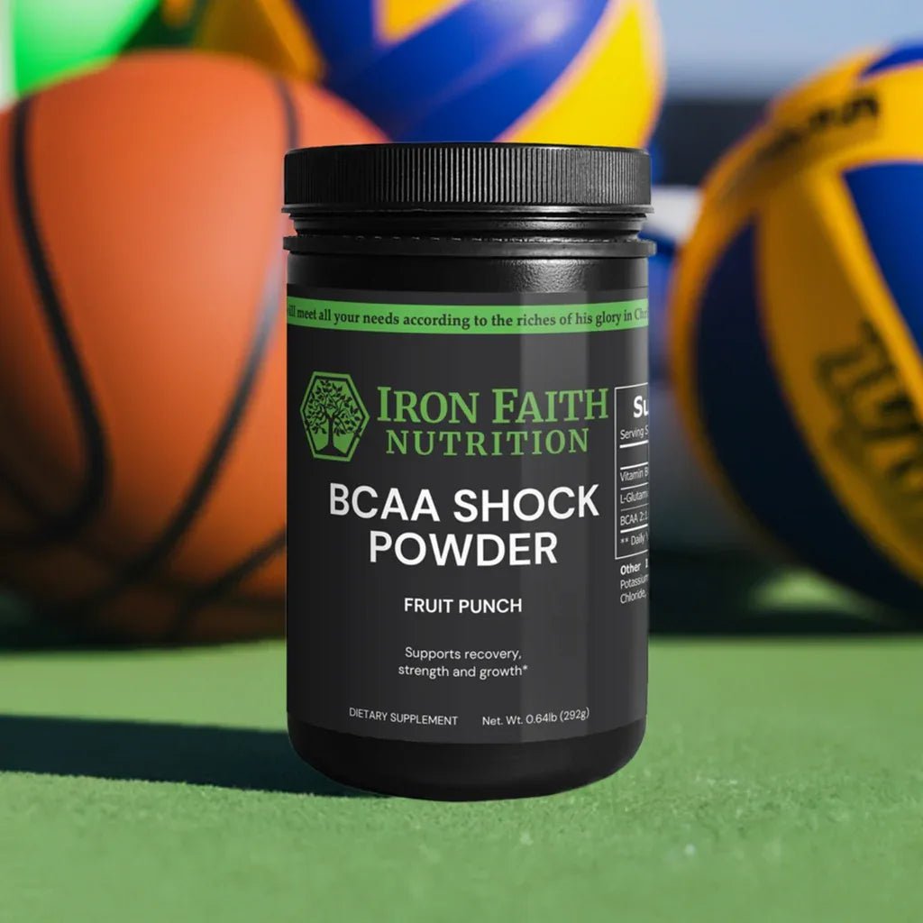 BCAA Shock Powder (Fruit Punch), 1 lb — Intra - Workout Recovery & Hydration - Iron Faith Nutrition