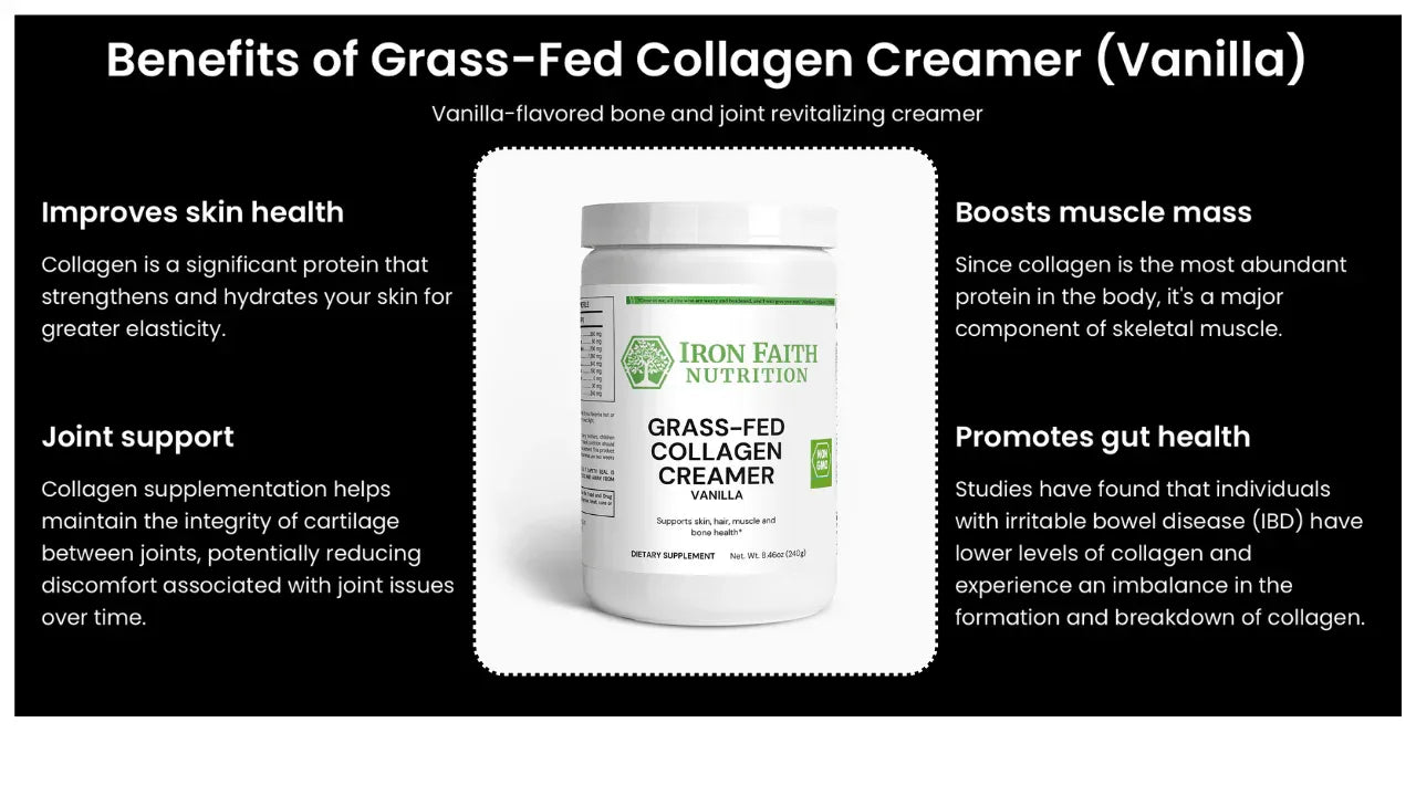 Grass-Fed Collagen Creamer - Vanilla - Iron Faith Nutrition