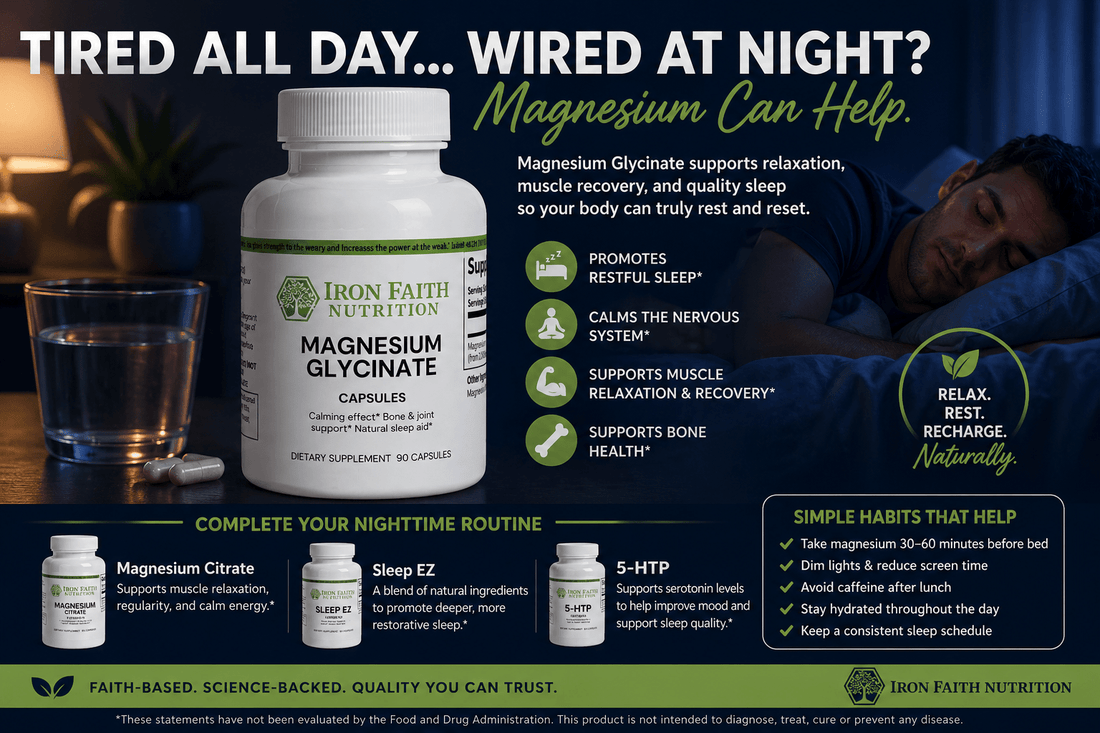 Why You’re Tired but Wired: Magnesium, Sleep, Stress, and Recovery - Iron Faith Nutrition