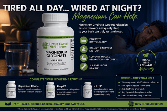 Why You’re Tired but Wired: Magnesium, Sleep, Stress, and Recovery - Iron Faith Nutrition