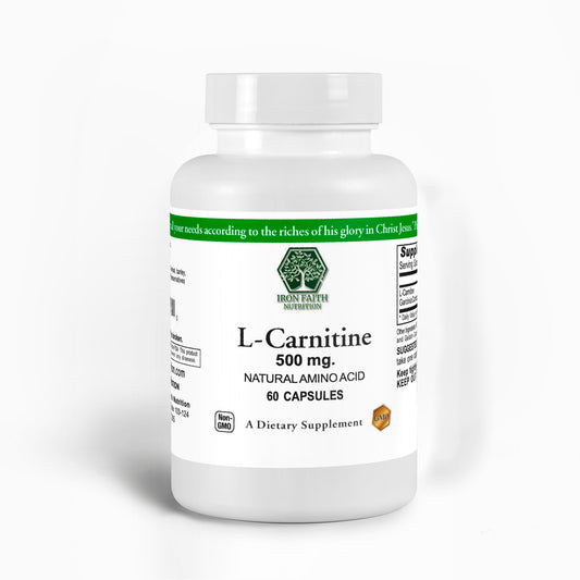 L-Carnitine 500 mg — mitochondrial fat metabolism & endurance support — Iron Faith Nutrition