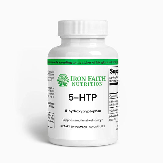 5-HTP 100 mg – Mood & Sleep Support | Serotonin Precursor from Griffonia | Non-GMO | 60 Capsules - Iron Faith Nutrition
