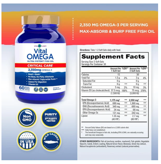 Vital Omega Critical Care - Softgels, 60ct
