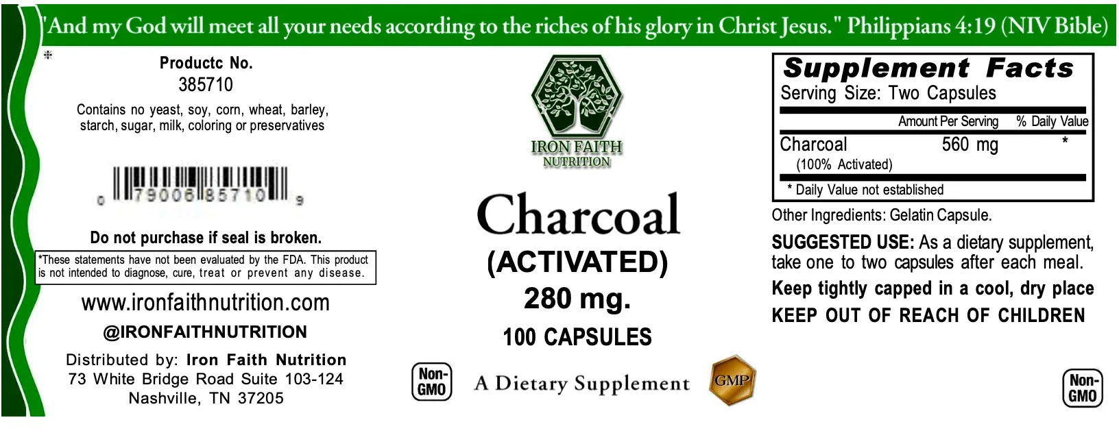 Activated Charcoal – Digestive Cleansing & Toxin Binding Support - Iron Faith Nutrition