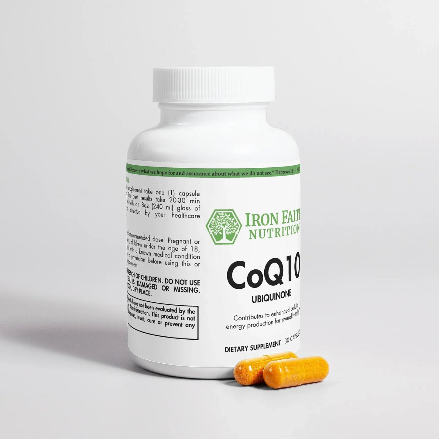 CoQ10 (Ubiquinone) – Cellular Energy, Heart & Antioxidant Support (30 Caps) - Iron Faith Nutrition