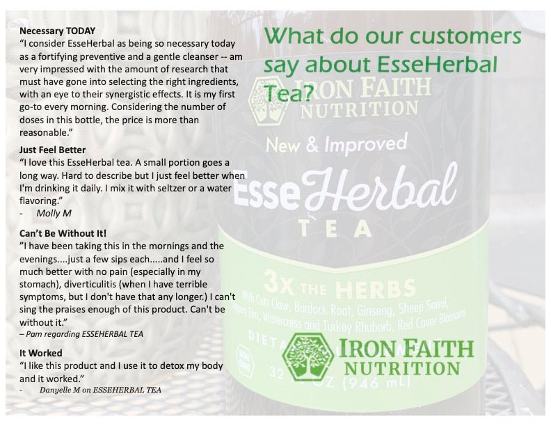 EsseHerbal Tea® Botanical Detox & Herbal Support – Buy 4 or Buy 6 Bottles & Save | Free Shipping - Iron Faith Nutrition