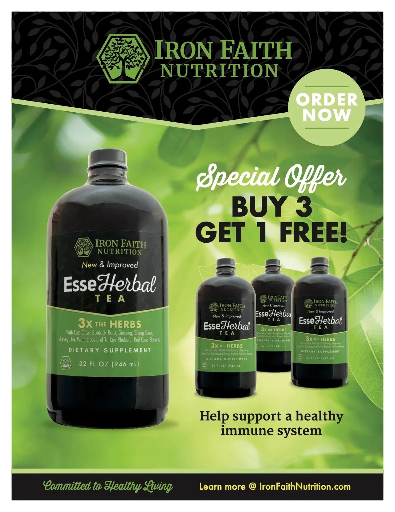 EsseHerbal Tea — Essiac-Style Detox & Immune Balance (32 oz) - Iron Faith Nutrition