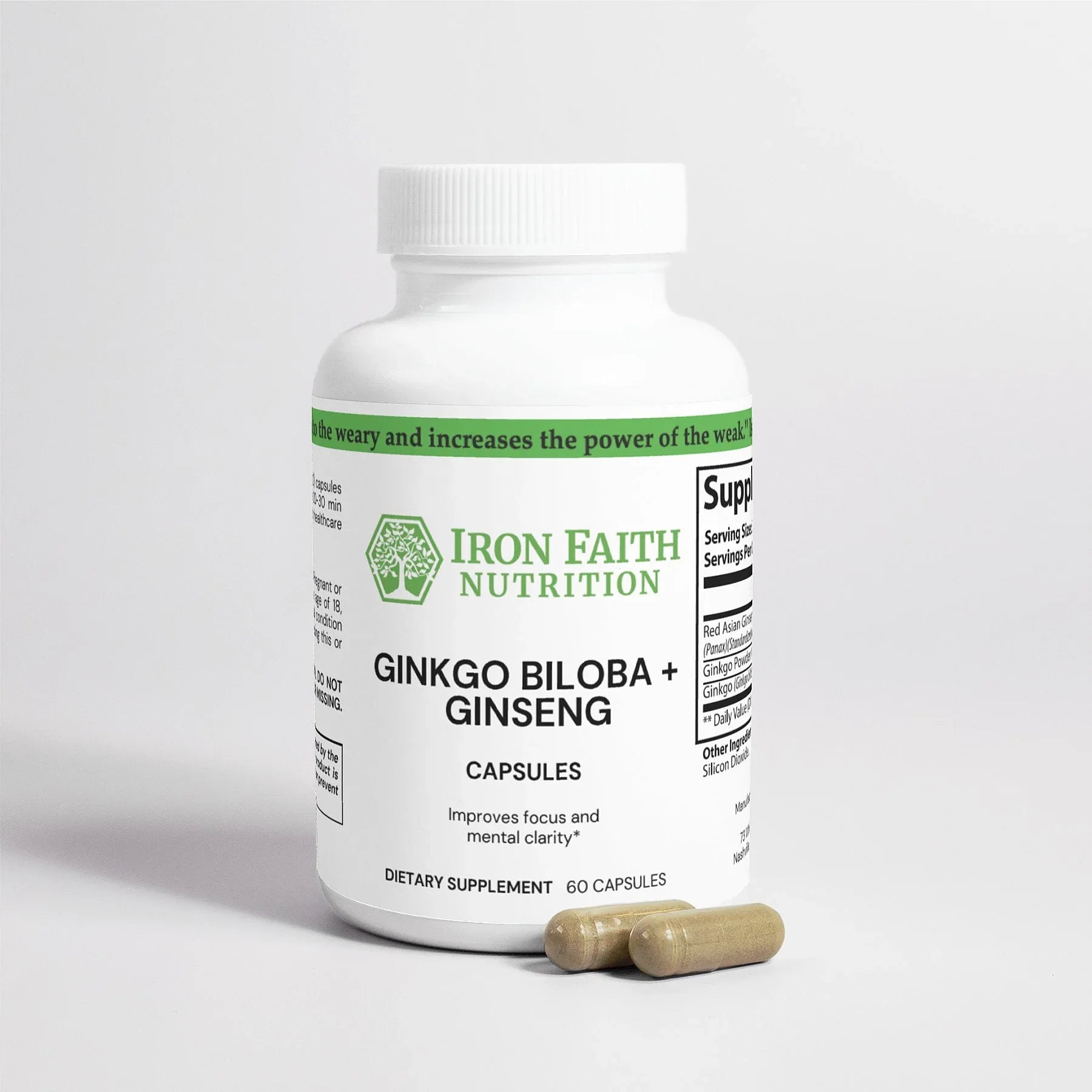 Ginkgo Biloba + Ginseng — Focus, Circulation & Steady Energy - Iron Faith Nutrition
