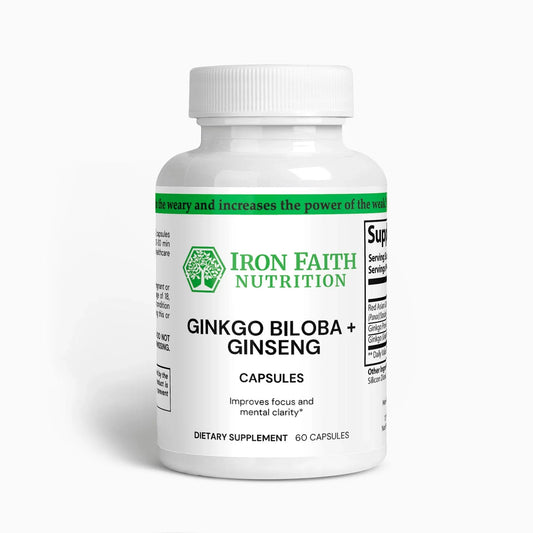 Ginkgo Biloba + Ginseng — Focus, Circulation & Steady Energy - Iron Faith Nutrition