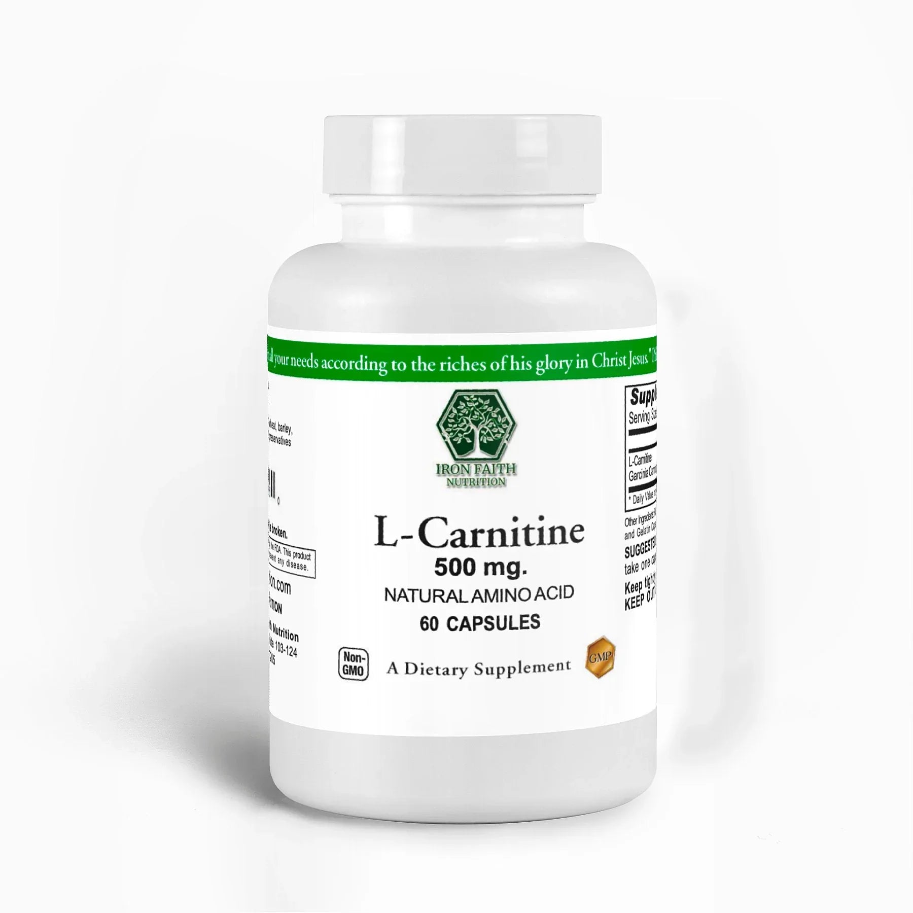 L-Carnitine 500 mg Capsules - Fuel Fat Metabolism & Boost Energy - Iron Faith Nutrition