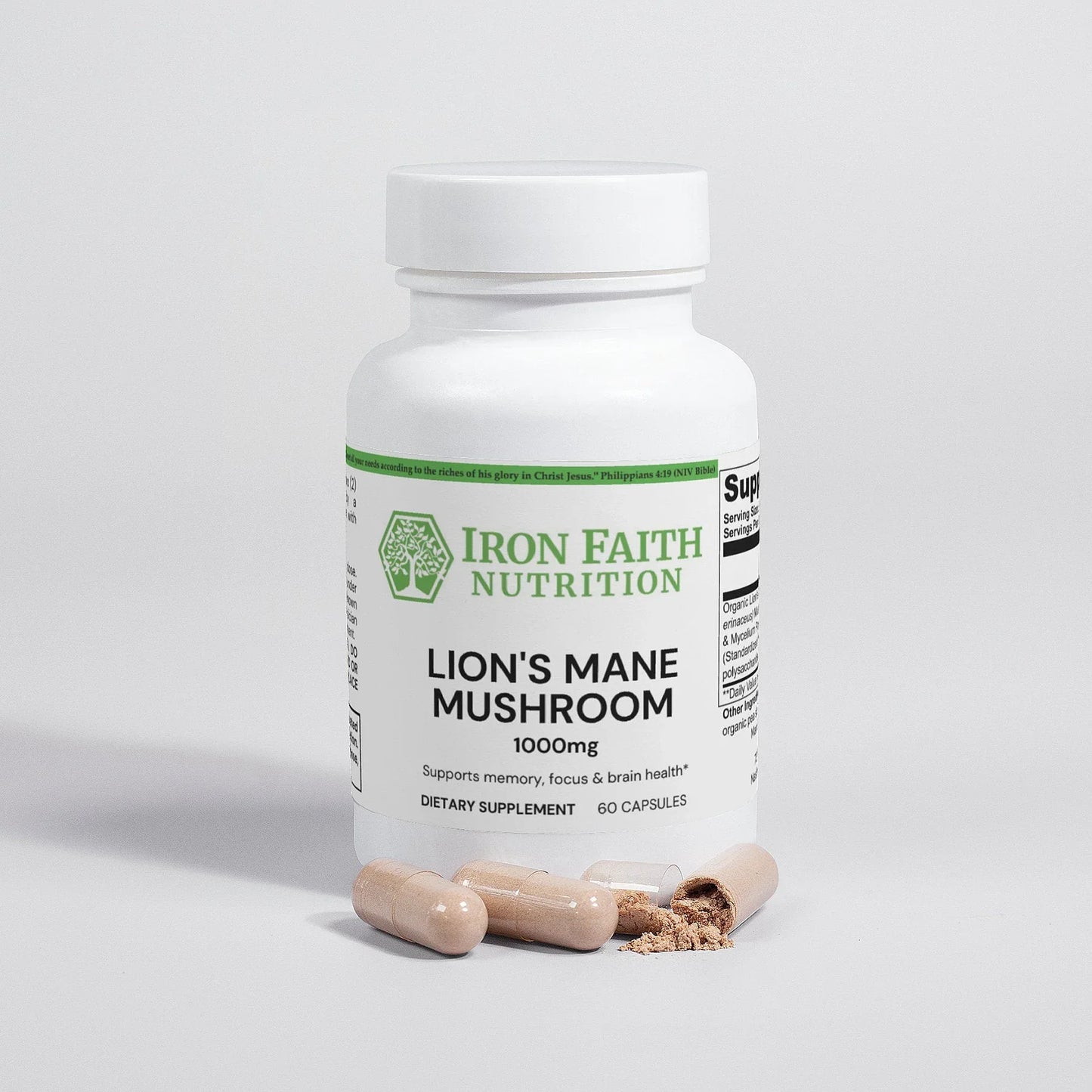 Lion’s Mane Mushroom — Cognitive Clarity & Nerve Support (60 Caps) - Iron Faith Nutrition