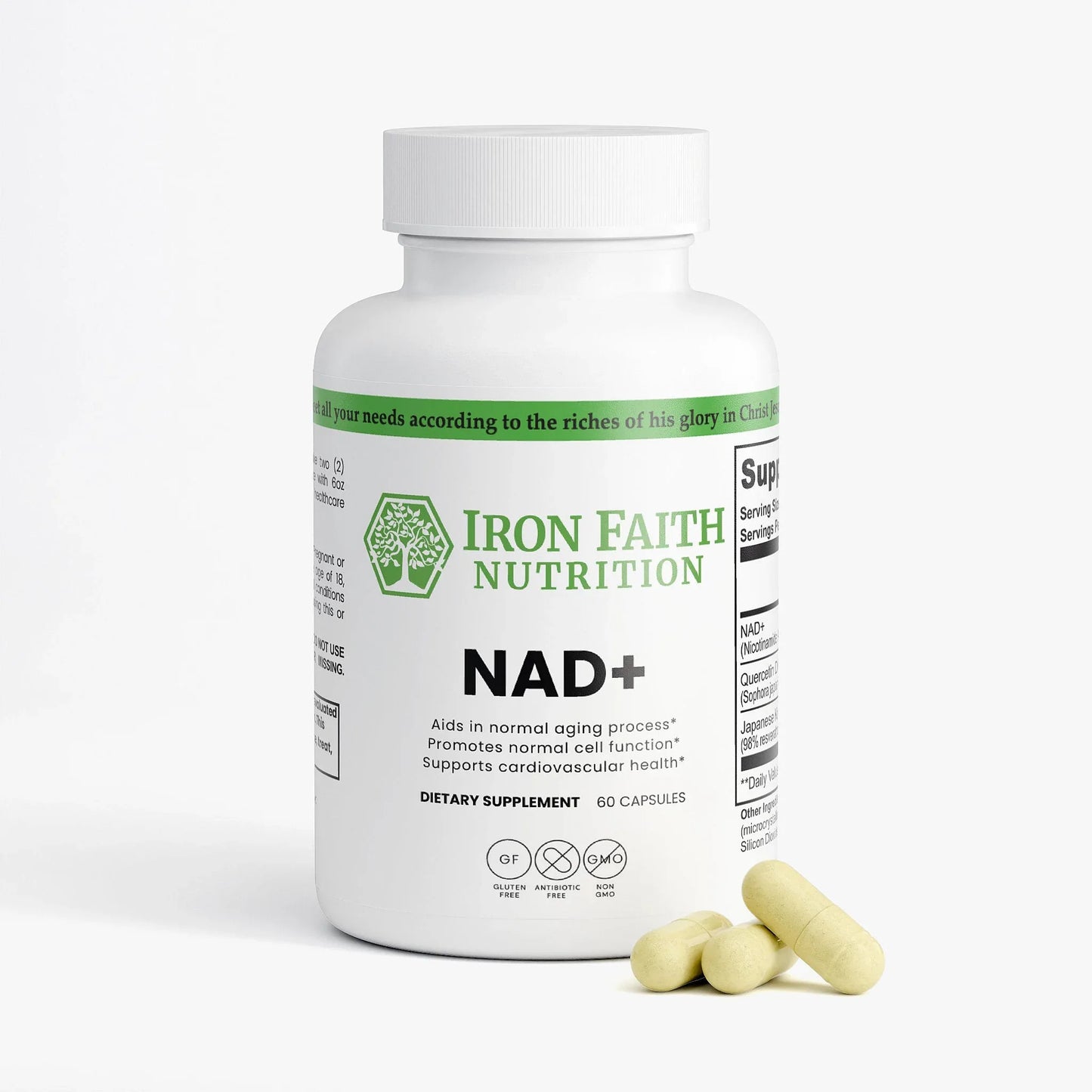 NAD+ — Cellular Energy, Healthy Aging & Antioxidant Support (60 Caps) - Iron Faith Nutrition