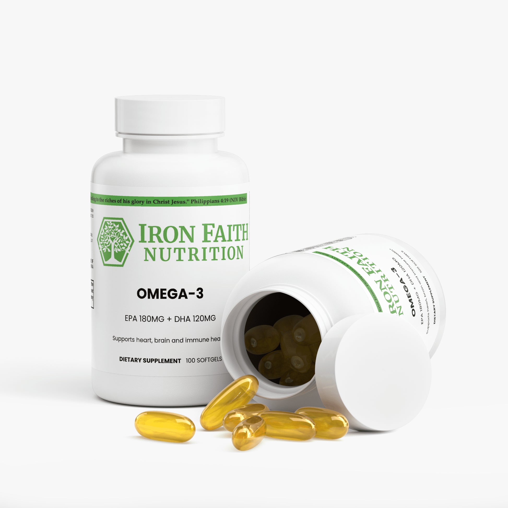 Omega-3 EPA 180mg + DHA 120mg - Iron Faith Nutrition