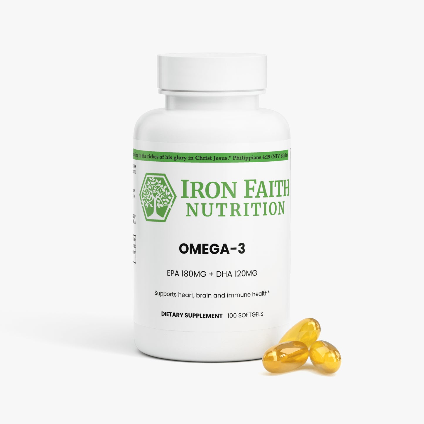 Omega-3 EPA 180mg + DHA 120mg - Iron Faith Nutrition