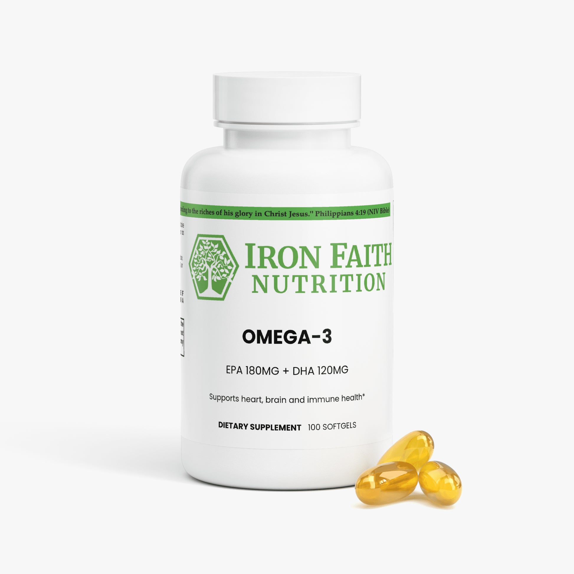 Omega-3 EPA 180mg + DHA 120mg - Iron Faith Nutrition