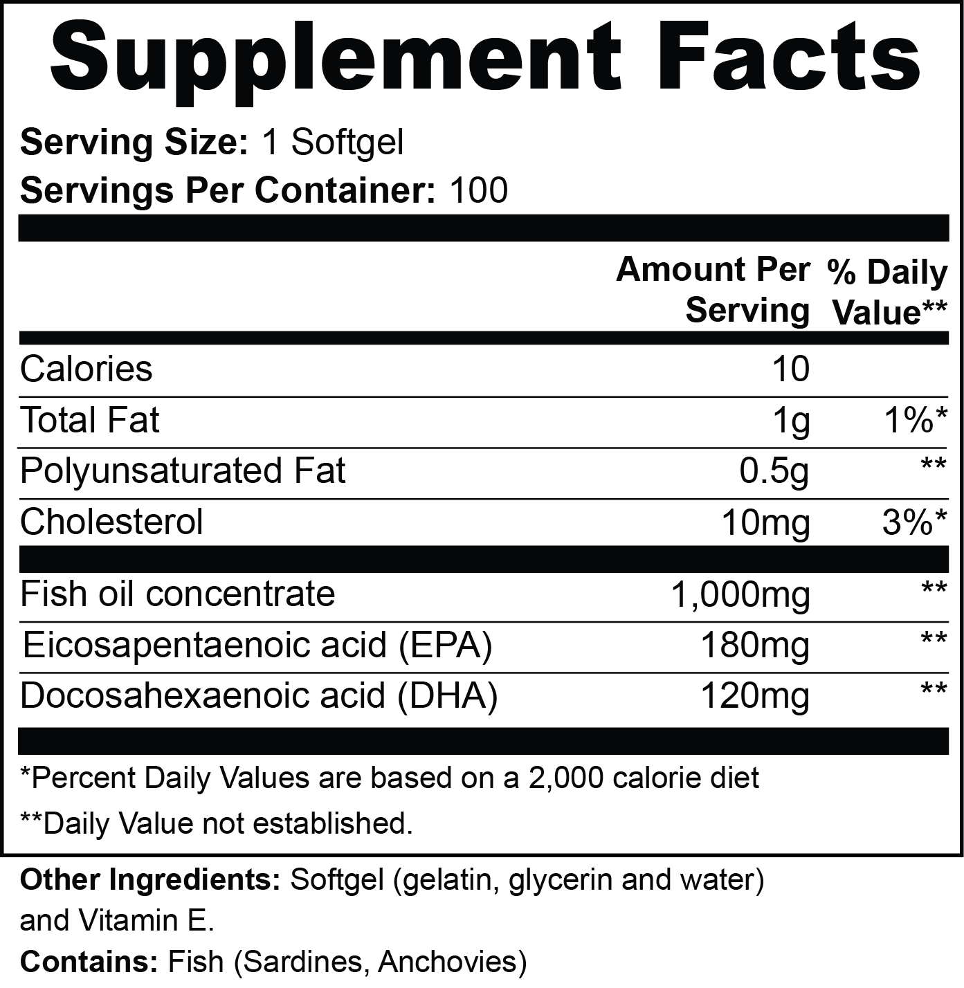 Omega-3 EPA 180mg + DHA 120mg - Iron Faith Nutrition
