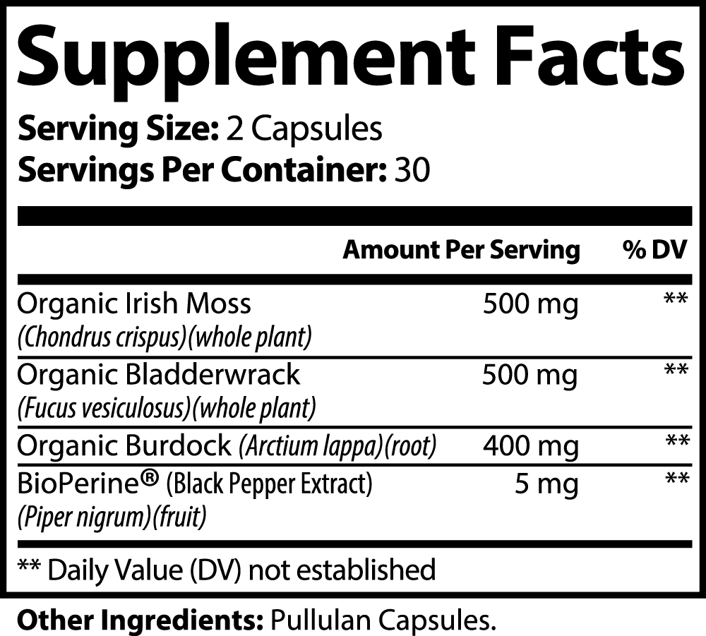 Sea Moss Capsules - Thyroid & Gut Support - Iron Faith Nutrition