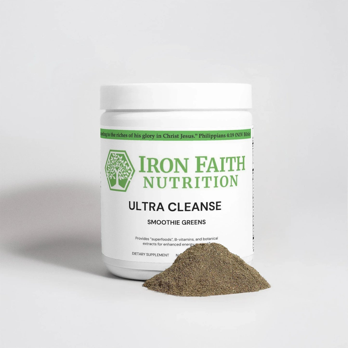 Ultra Cleanse Smoothie Greens — Organic Grasses + Superfoods (250 g) - Iron Faith Nutrition