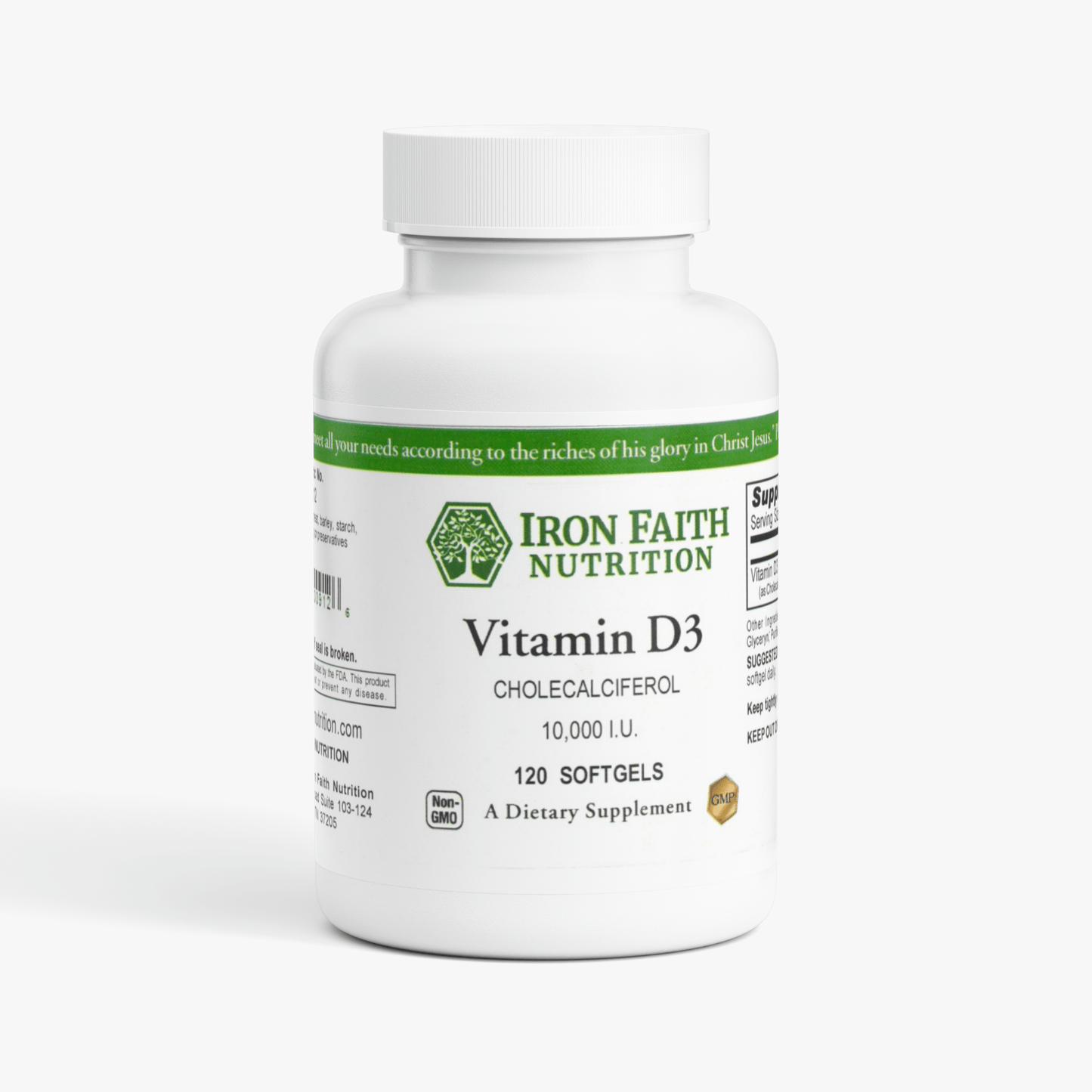 Vitamin D3 10,000 IU – Immune, Bone & Muscle Support - Iron Faith Nutrition