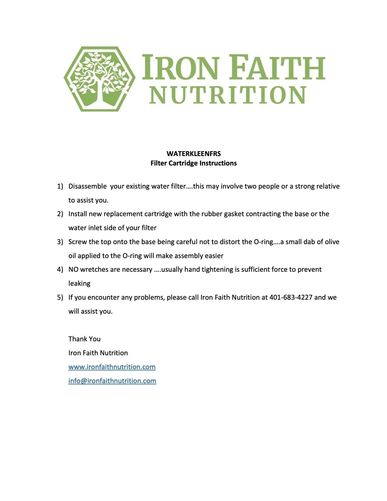 WaterKleen FRS System (Counter Top Unit) - Iron Faith Nutrition