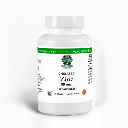 Zinc Chelated 50 mg - Immune & Skin Support - Iron Faith Nutrition